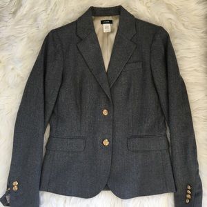 Jcrew Classic Gray Blazer with Gold Buttons